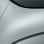 Close-up of Satin Chrome Silver matte colored PPF surface texture | Veloro