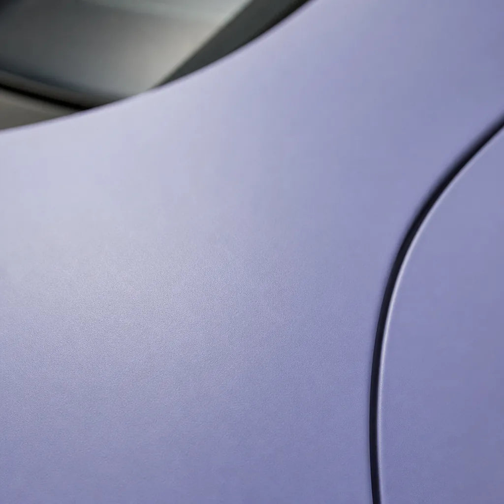 Close-up of Shell Starry Sky matte colored PPF surface texture | Veloro