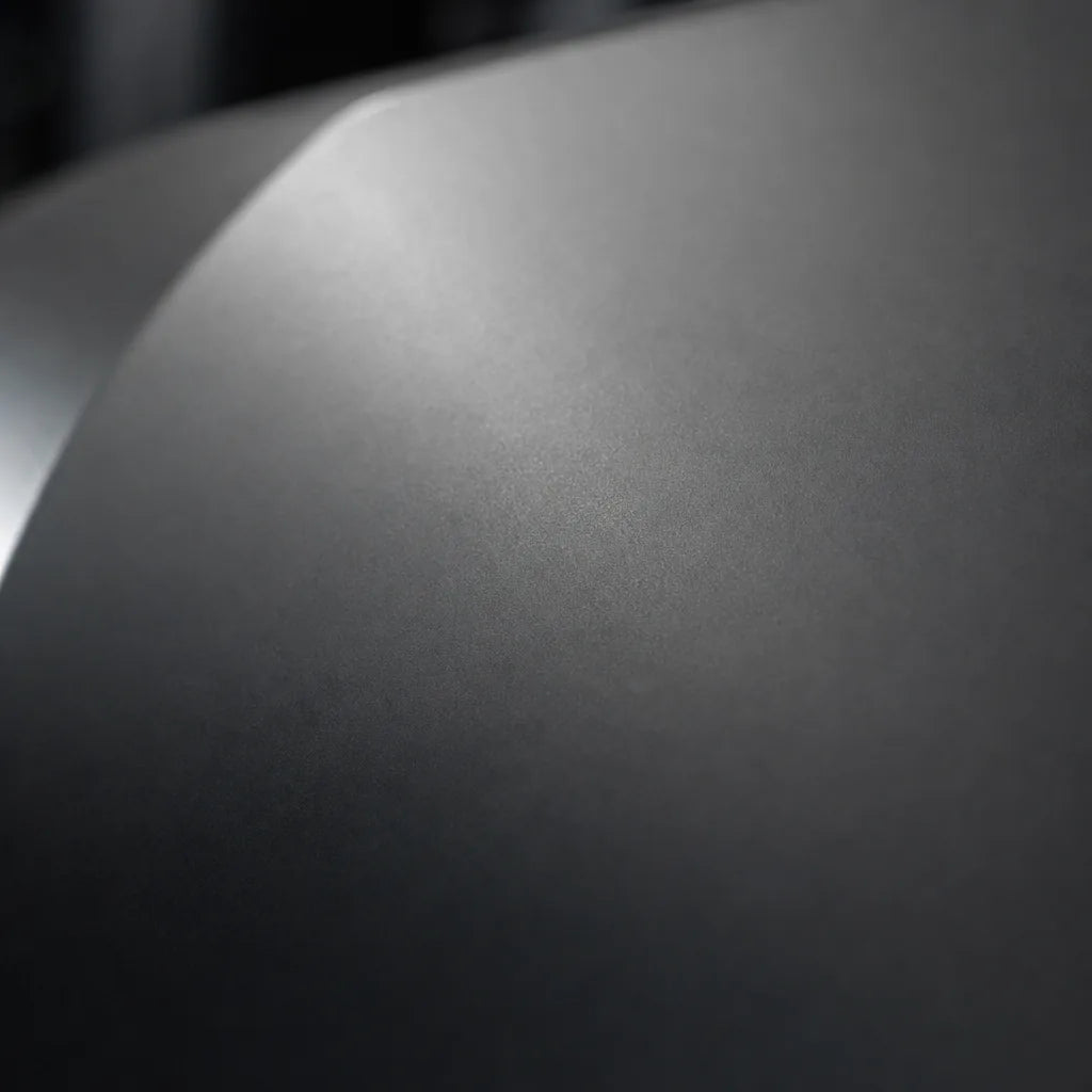 Close-up of Ultimate Flat Meteorites Grey matte colored PPF surface texture | Veloro