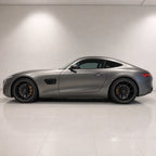 Liquid Metallic Silver satin colored PPF wrapped on a Mercedes-AMG GT side profile | Veloro