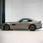 Metallic DBX Purple satin colored PPF wrapped on a Mercedes-AMG GT side profile | Veloro