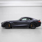 Racing Blue satin colored PPF wrapped on a Mercedes-AMG GT side profile | Veloro