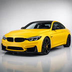Racing Yellow satin colored PPF wrapped on a BMW M4 | Veloro