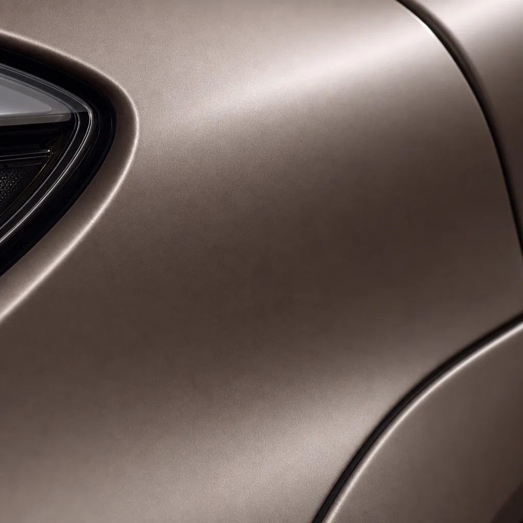 Close-up of Rose Gold satin colored PPF surface texture | Veloro