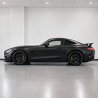Stealth Black satin colored PPF wrapped on a Mercedes-AMG GT side profile | Veloro