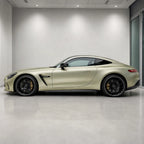 Twilight Gold satin colored PPF wrapped on a Mercedes-AMG GT side profile | Veloro