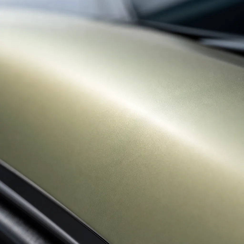 Close-up of Twilight Gold satin colored PPF surface texture | Veloro