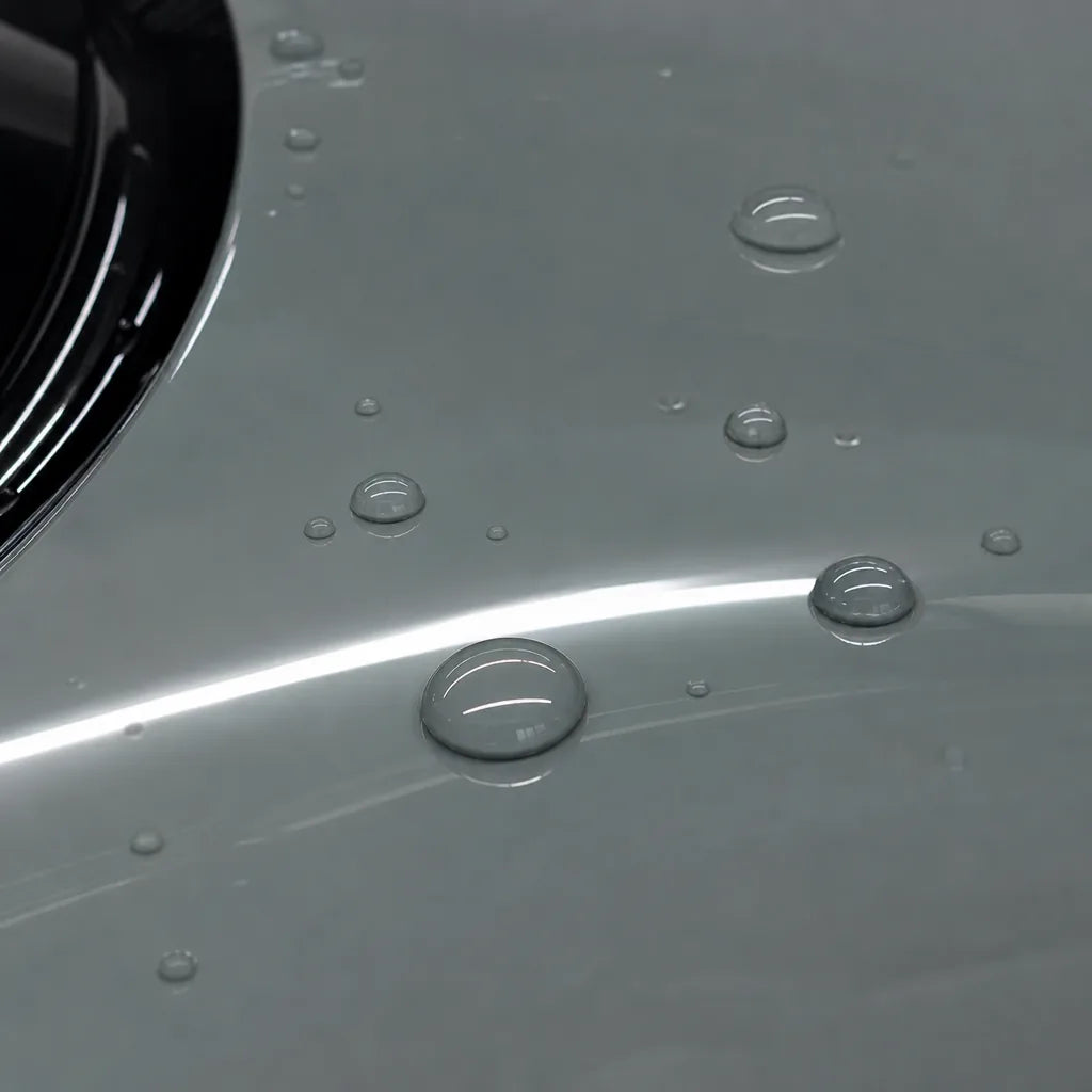 Close-up of Super Autumn Blue Color PPF gloss colored PPF surface texture | Veloro
