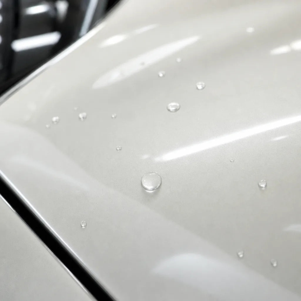 Close-up of Transparent Silver Diamond gloss colored PPF surface texture | Veloro