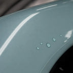 Close-up of Ultimate Flat Battleship Grey gloss colored PPF surface texture | Veloro