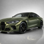 Ultimate Flat Military Green gloss colored PPF wrapped on a BMW M4 | Veloro