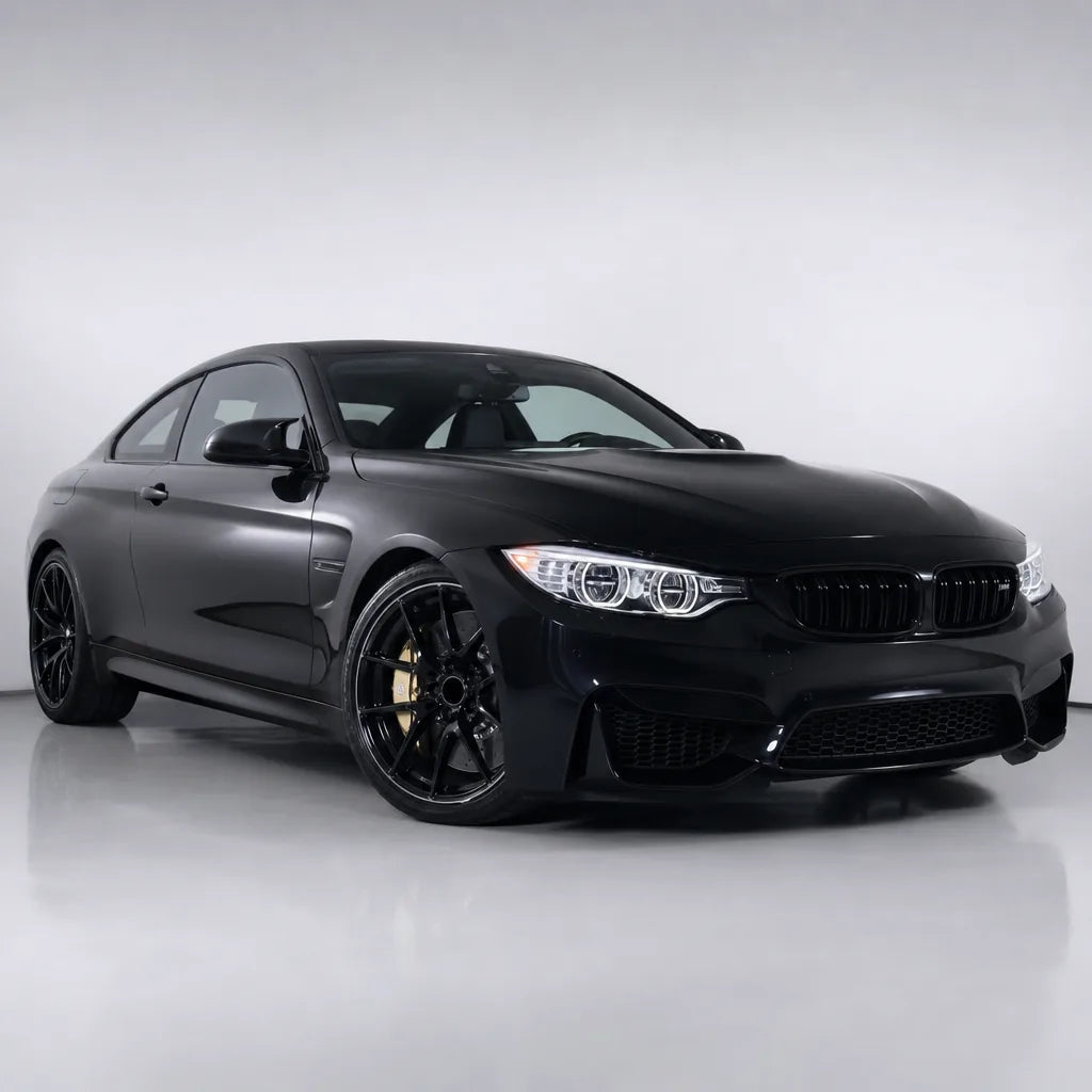 Ultra Black gloss colored PPF wrapped on a BMW M4 | Veloro