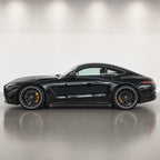 Ultra Black gloss colored PPF wrapped on a Mercedes-AMG GT side profile | Veloro
