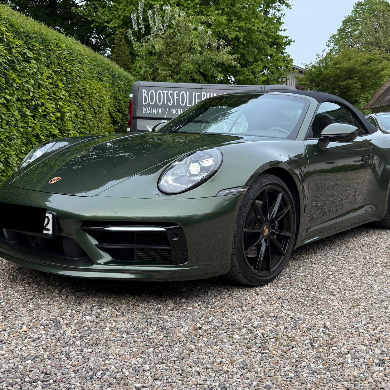 TPU Gloss Metallic Porsche Oak Green Colored PPF Paint Protection Film product image 2 - Veloro paint protection film