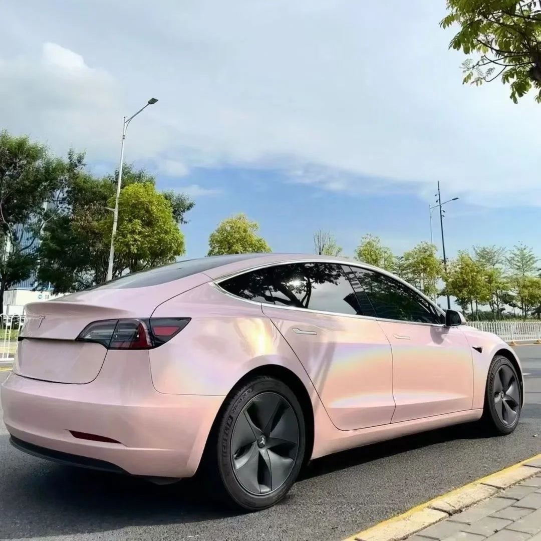 TPU Gloss Metallic Rainbow Laser Light Pink Colored PPF Paint Protection Film product image 2 - Veloro paint protection