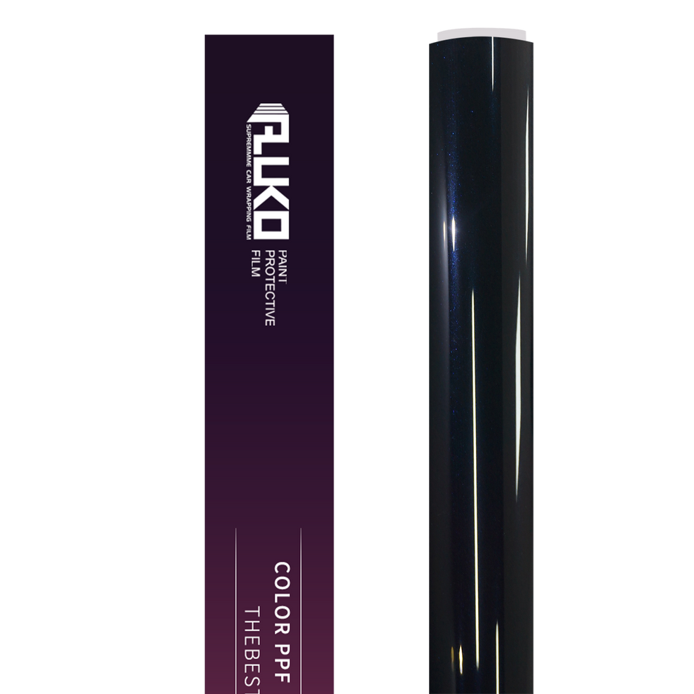 TPU Glossy Metallic Glitter Black Blue Colored PPF Paint Protection Film product image 2 - Veloro paint protection film