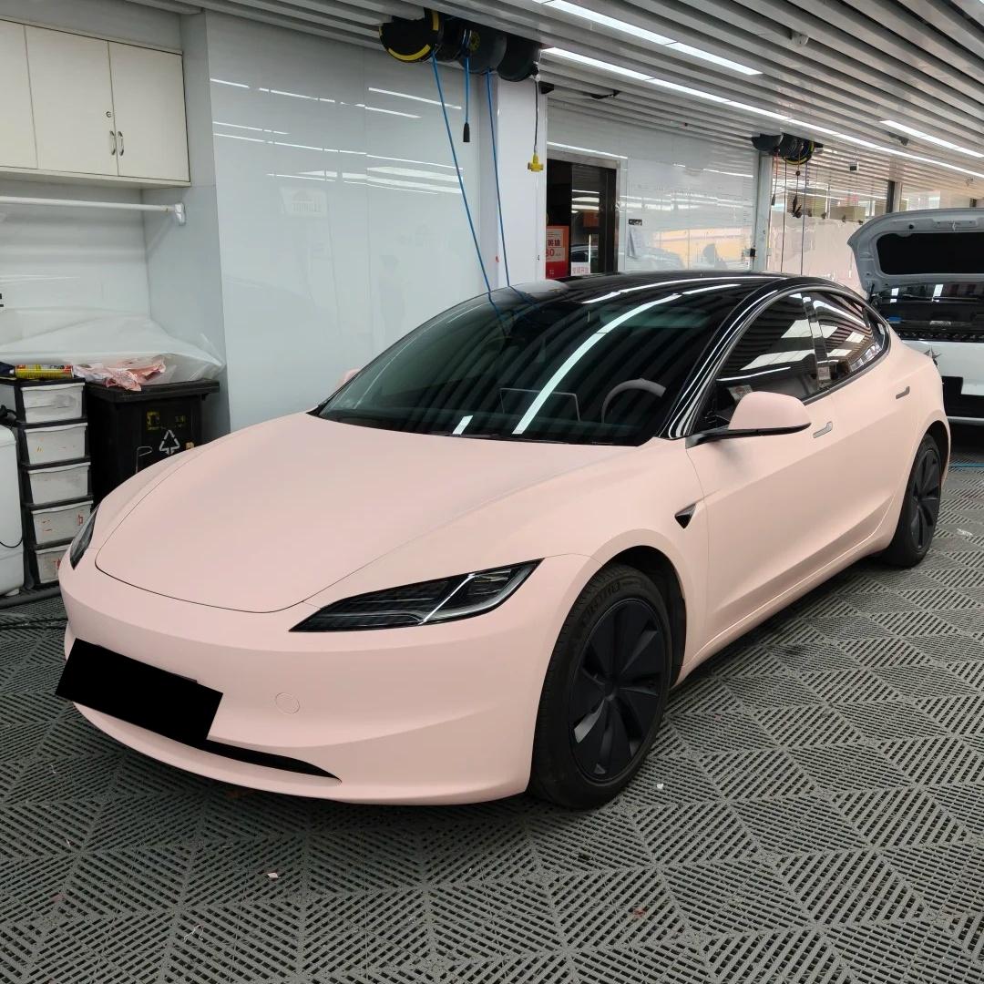 Ultimate Flat Baby Pink Car Vinyl Wrap PET product image 2 - Veloro automotive vinyl wrap