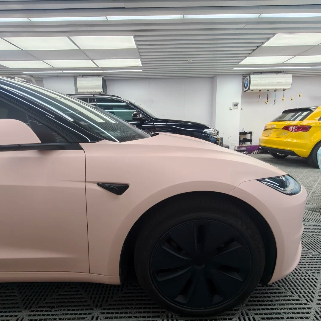Ultimate Flat Baby Pink Car Vinyl Wrap PET product image 3 - Veloro automotive vinyl wrap