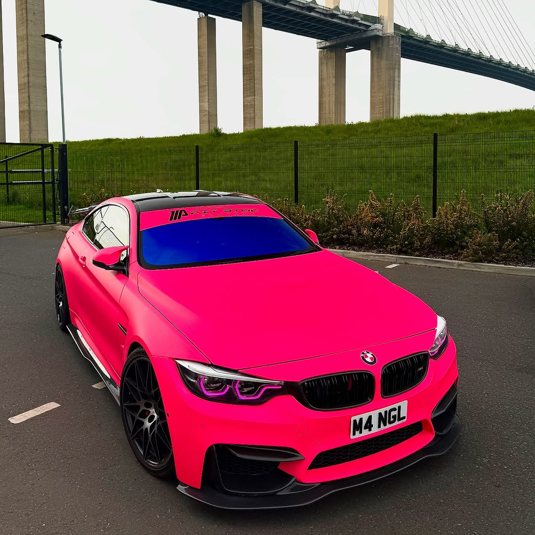 Ultimate Flat Fluorescent Pink Car Vinyl Wrap PET product image 12 - Veloro automotive vinyl wrap