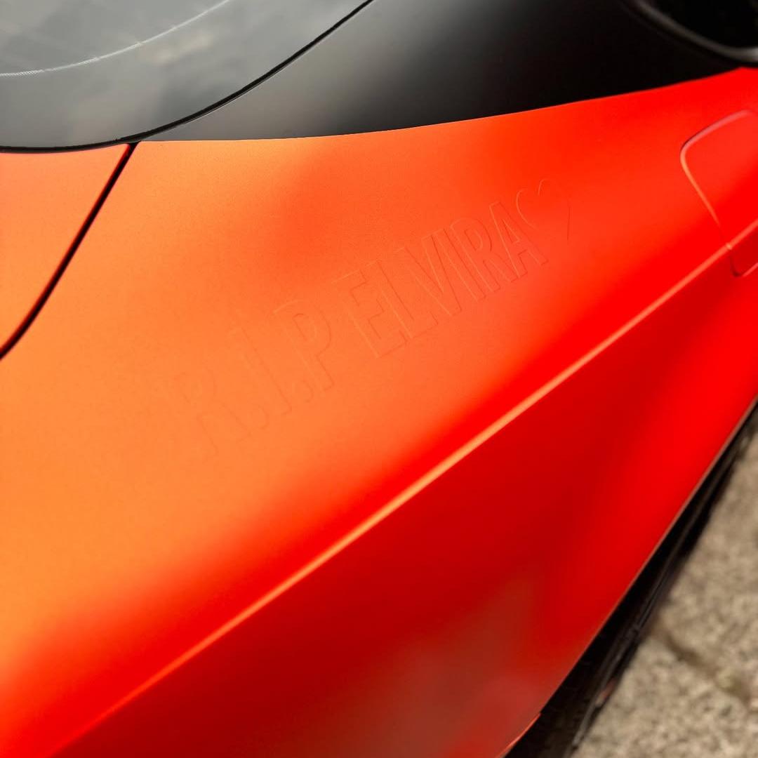 Ultimate Flat Matte Metallic Stunning Orange Car Vinyl Wrap PET product image 7 - Veloro matte vinyl wrap