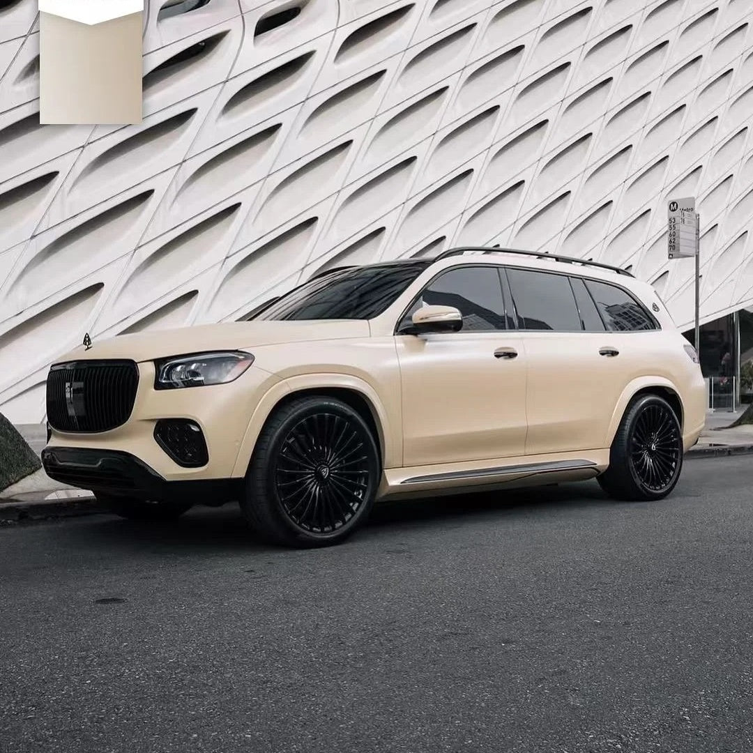 Ultimate Flat Shine Latte Brown Car Vinyl Wrap PET product image 2 - Veloro automotive vinyl wrap
