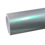 Ultra Gloss Metallic Chameleon Silver Green Car Vinyl Wrap PET