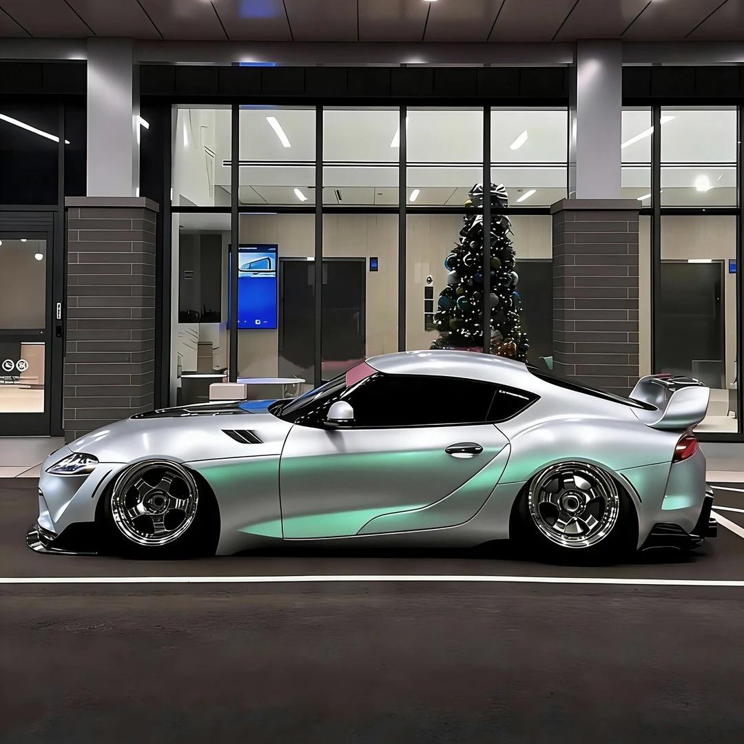 Ultra Gloss Metallic Chameleon Silver Green Car Vinyl Wrap PET product image 4 - Veloro color shift vinyl wrap