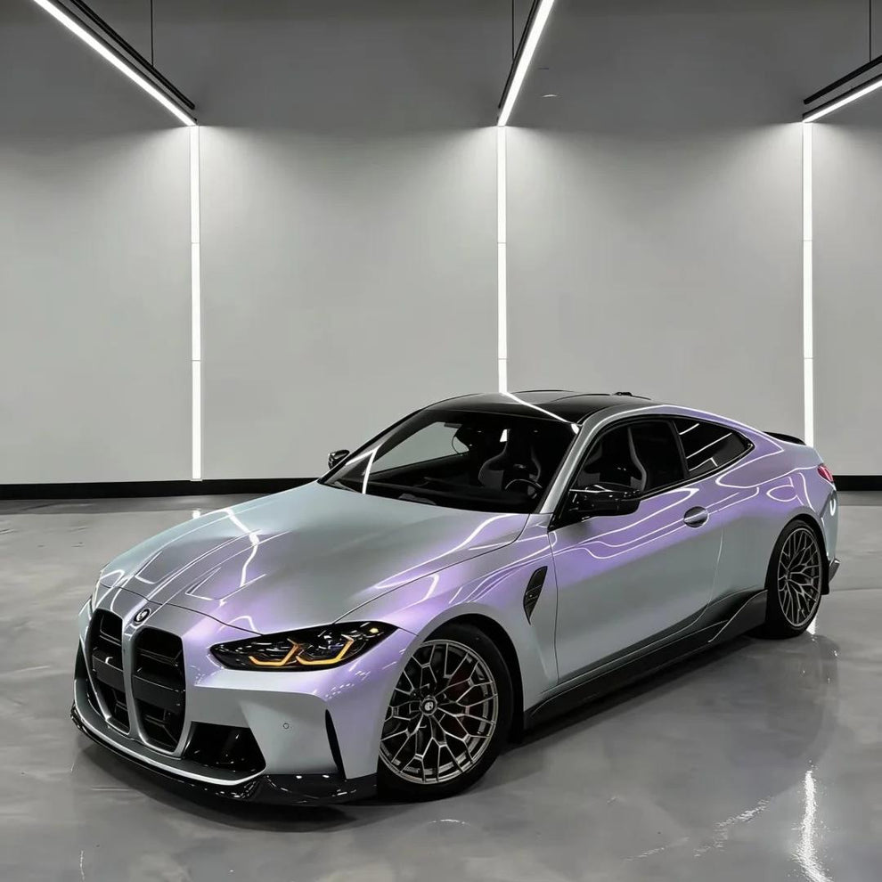 Ultra Gloss Metallic Chameleon Silver Purple Car Vinyl Wrap PET product image 5 - Veloro color shift vinyl wrap