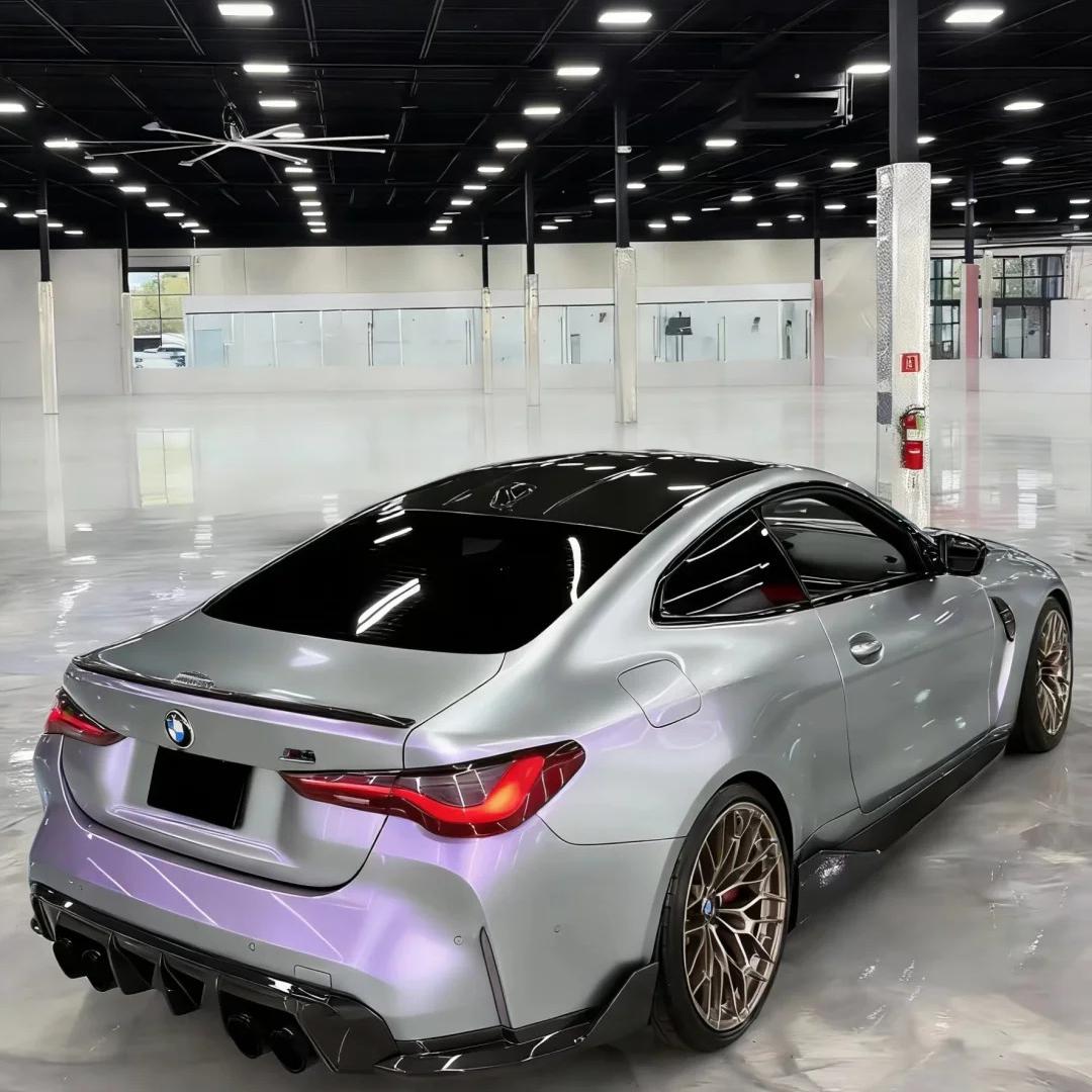 Ultra Gloss Metallic Chameleon Silver Purple Car Vinyl Wrap PET product image 6 - Veloro color shift vinyl wrap