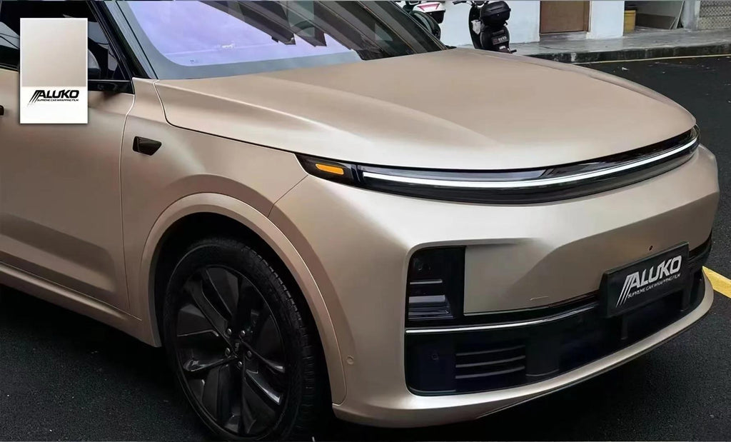Matte Satin Metallic Champagne Gold Car Wrap PET product image 8 - Veloro matte vinyl wrap