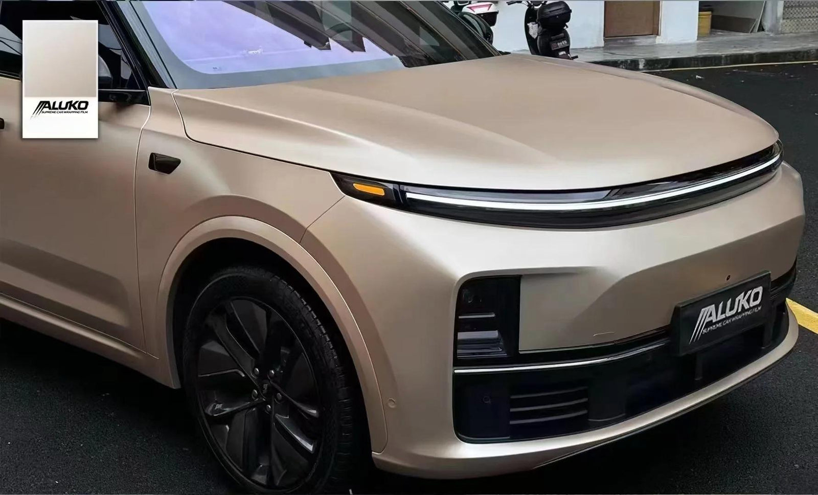 Matte Satin Metallic Champagne Gold Car Wrap PET product image 8 - Veloro matte vinyl wrap