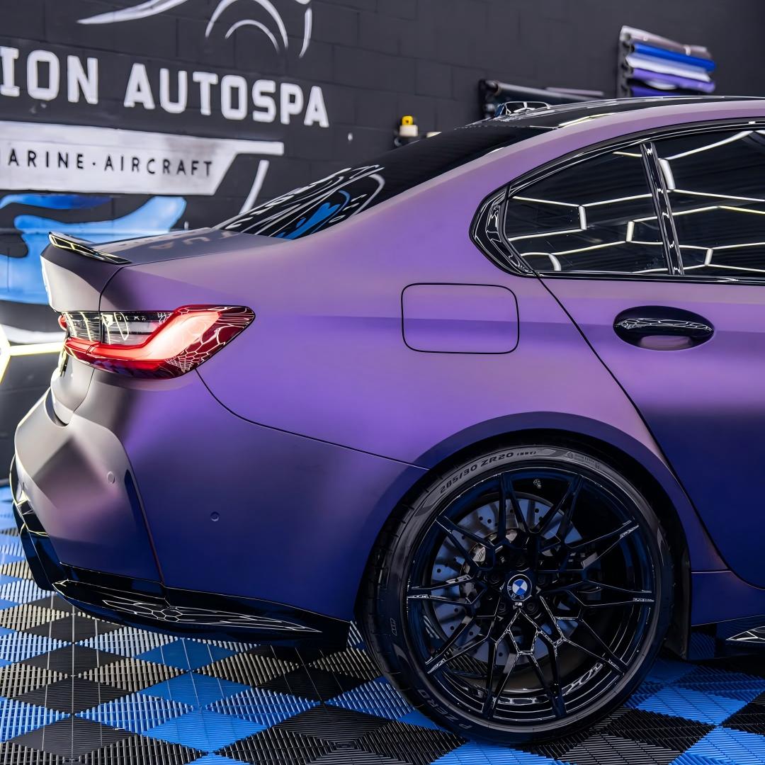 Ultra Matte Metallic Dark Purple Car Vinyl Wrap PET product image 8 - Veloro matte vinyl wrap