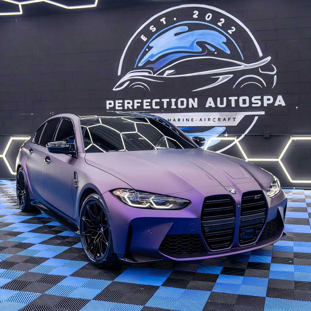 Ultra Matte Metallic Dark Purple Car Vinyl Wrap PET product image 2 - Veloro matte vinyl wrap