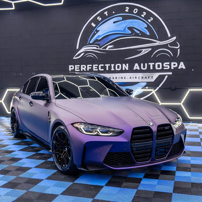 Ultra Matte Metallic Dark Purple Car Vinyl Wrap PET product image 2 - Veloro matte vinyl wrap
