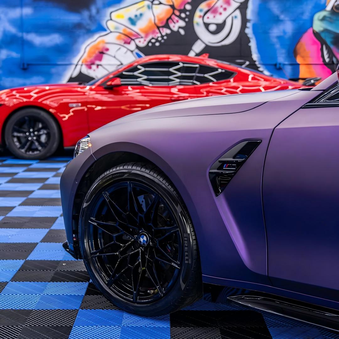 Ultra Matte Metallic Dark Purple Car Vinyl Wrap PET product image 9 - Veloro matte vinyl wrap