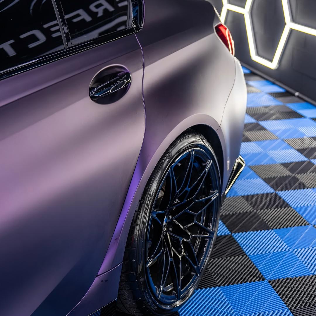 Ultra Matte Metallic Dark Purple Car Vinyl Wrap PET product image 10 - Veloro matte vinyl wrap