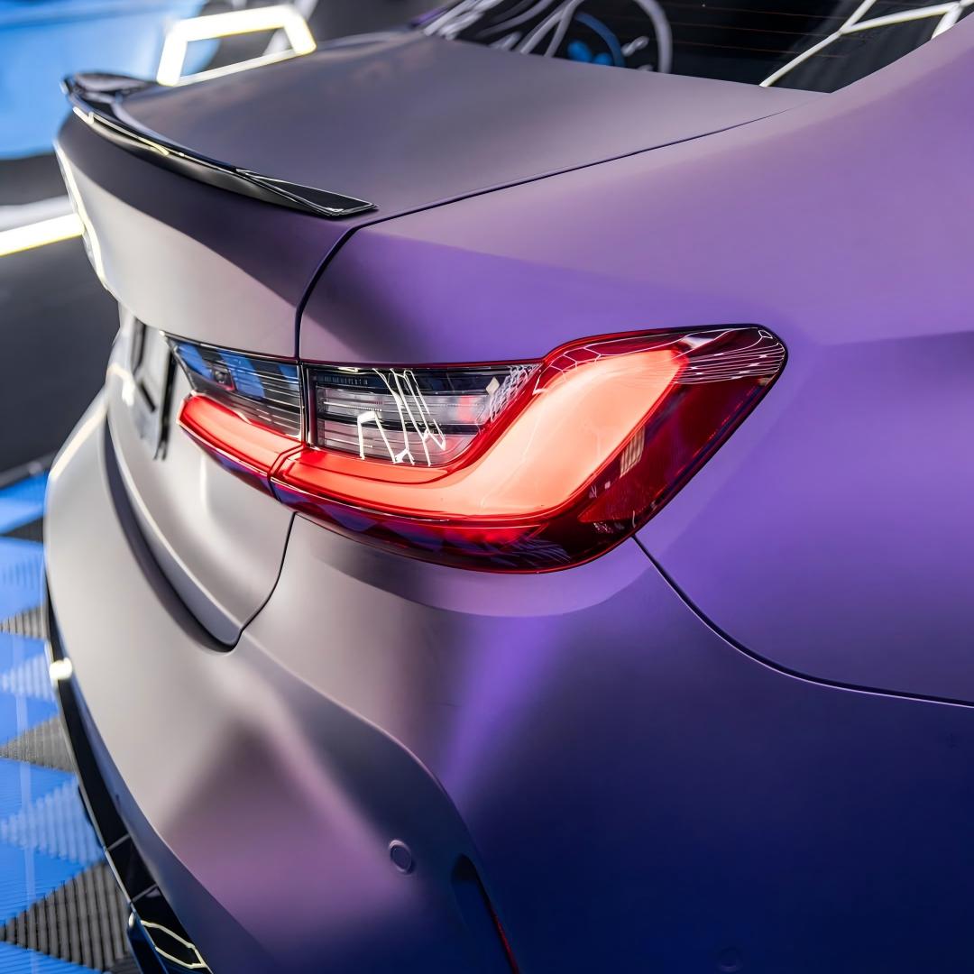 Ultra Matte Metallic Dark Purple Car Vinyl Wrap PET product image 11 - Veloro matte vinyl wrap