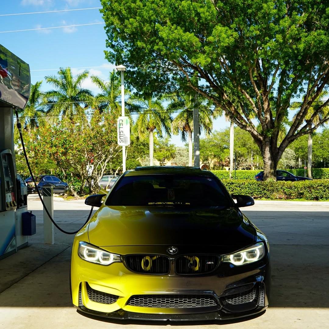 Black To Green Gradient Custom Vinyl Wrap