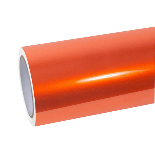 Gloss Metallic Fiery Orange Car Vinyl Wrap PET
