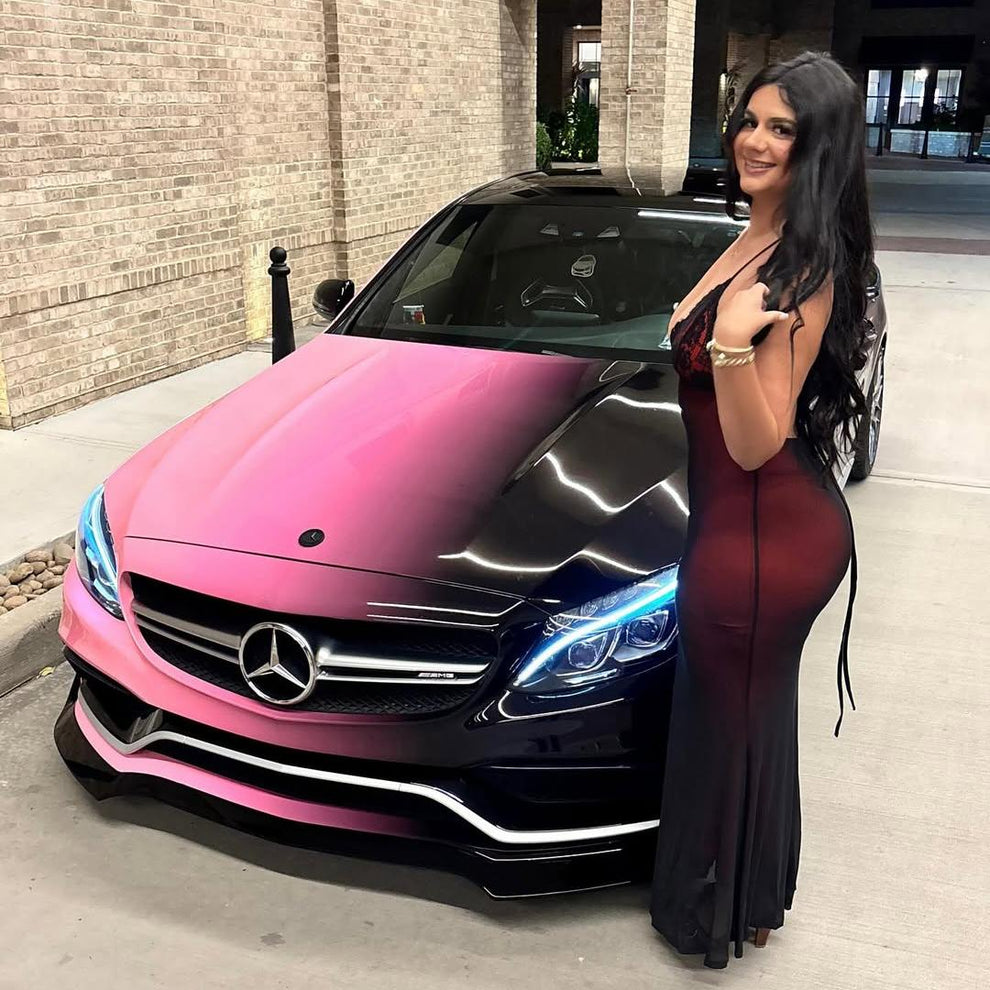 Pink to Black Gradient Custom Printed Vinyl Wrap product image 9 - Veloro automotive vinyl wrap