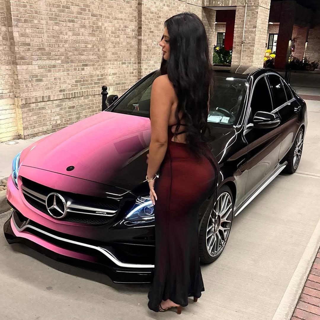Pink to Black Gradient Custom Printed Vinyl Wrap product image 3 - Veloro automotive vinyl wrap