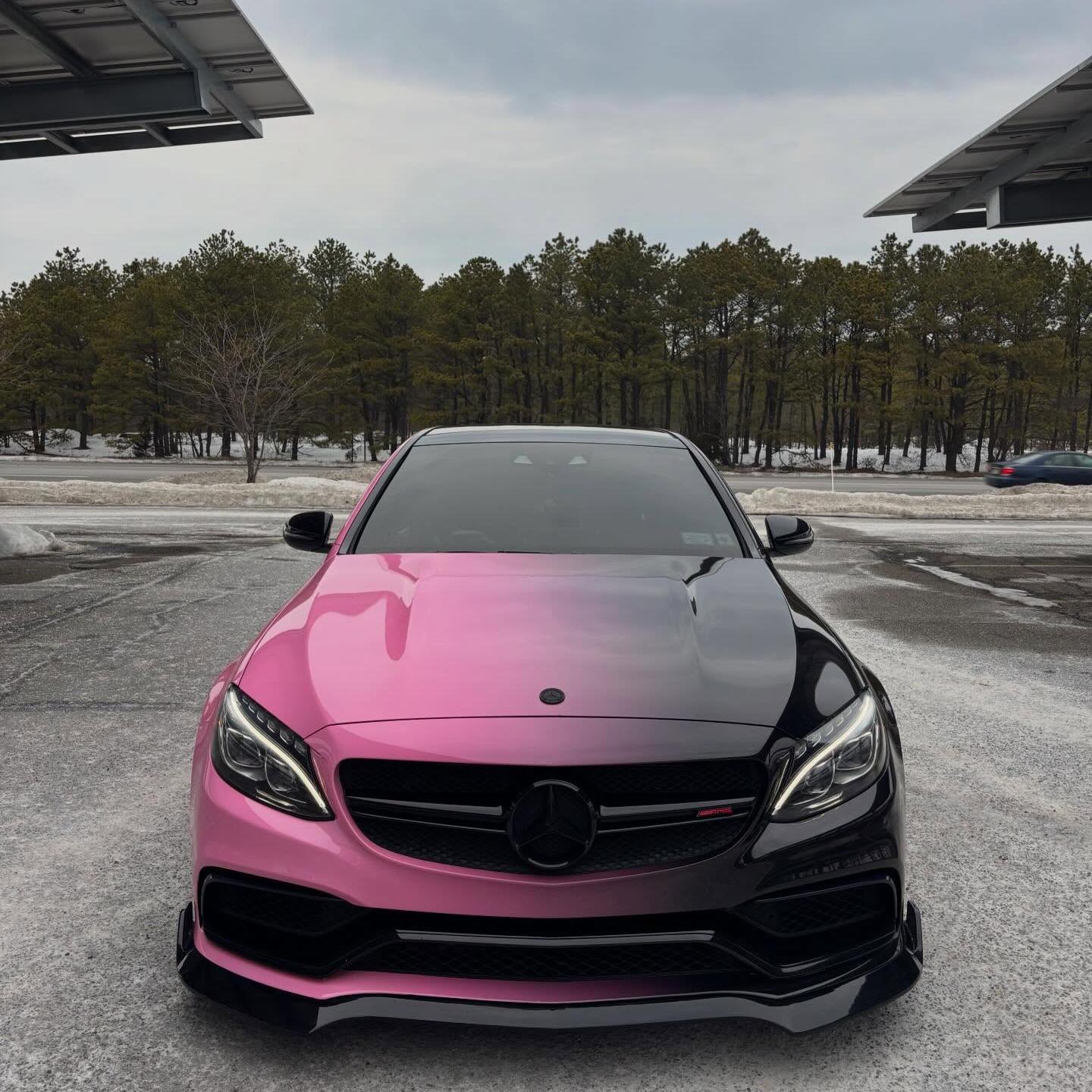 Pink to Black Gradient Custom Printed Vinyl Wrap product image 7 - Veloro automotive vinyl wrap