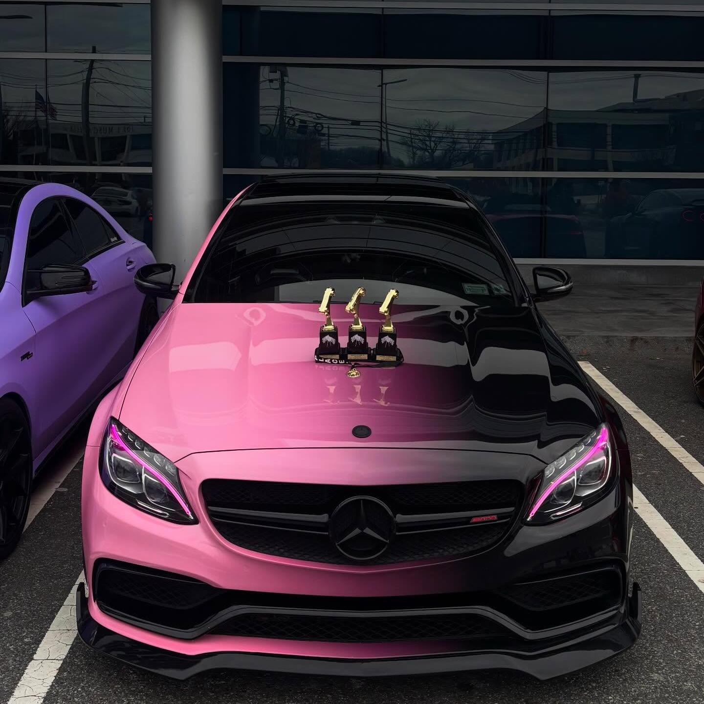 Pink to Black Gradient Custom Printed Vinyl Wrap product image 5 - Veloro automotive vinyl wrap