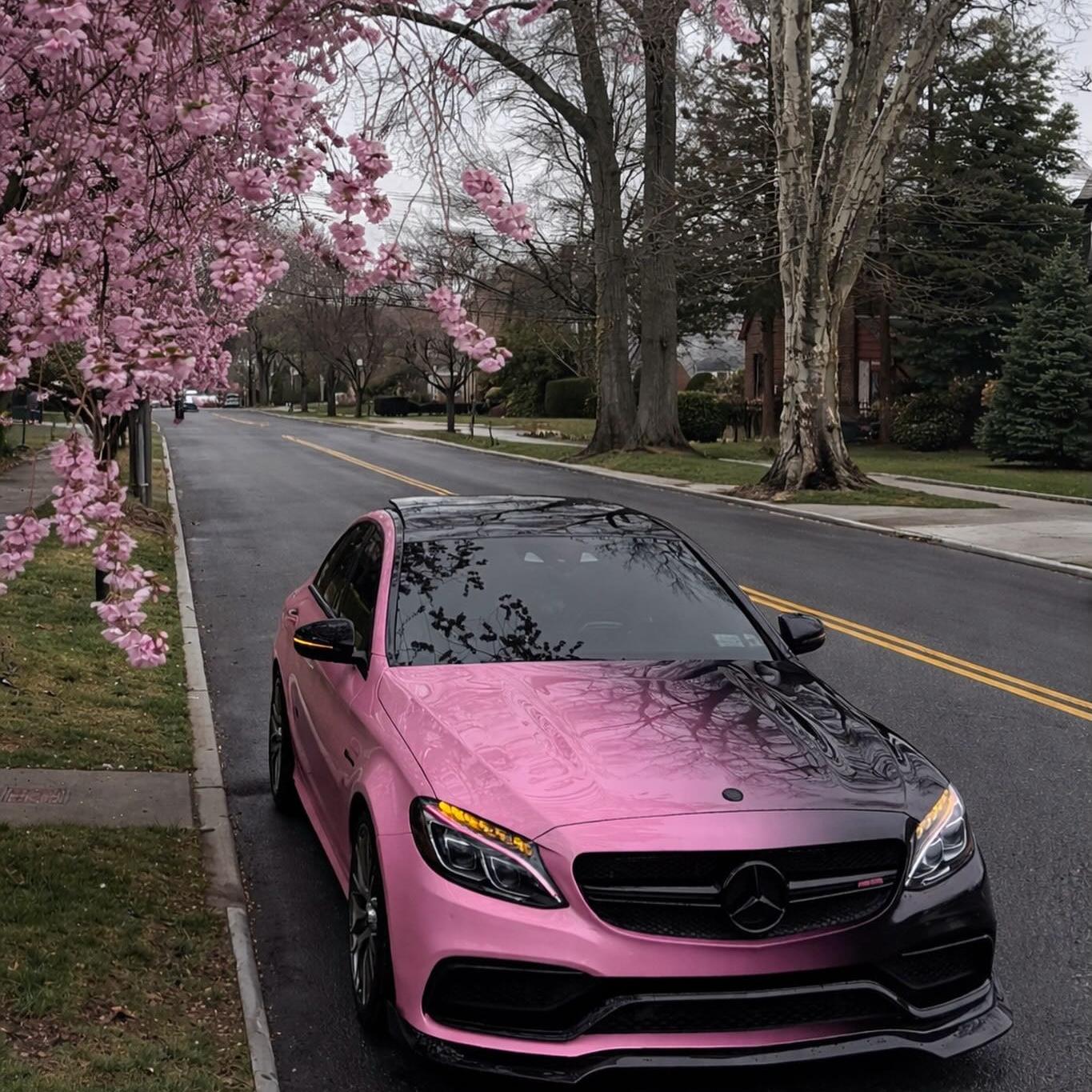 Pink to Black Gradient Custom Printed Vinyl Wrap
