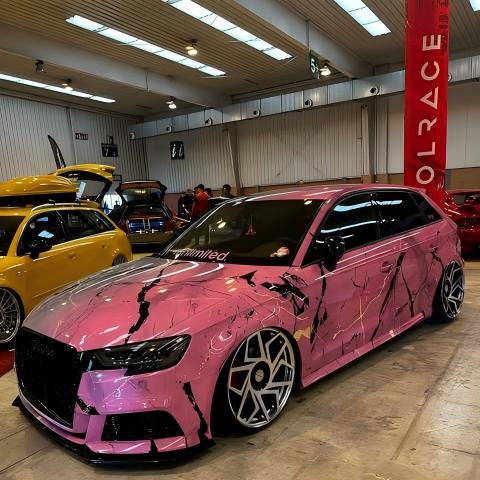 Pink to Gray Gradient Custom Marble Vinyl Wrap product image 2 - Veloro automotive vinyl wrap