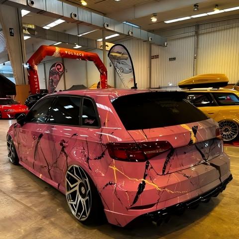 Pink to Gray Gradient Custom Marble Vinyl Wrap product image 3 - Veloro automotive vinyl wrap