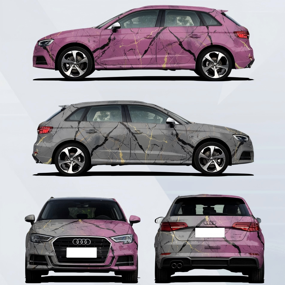 Pink to Gray Gradient Custom Marble Vinyl Wrap product image 7 - Veloro automotive vinyl wrap