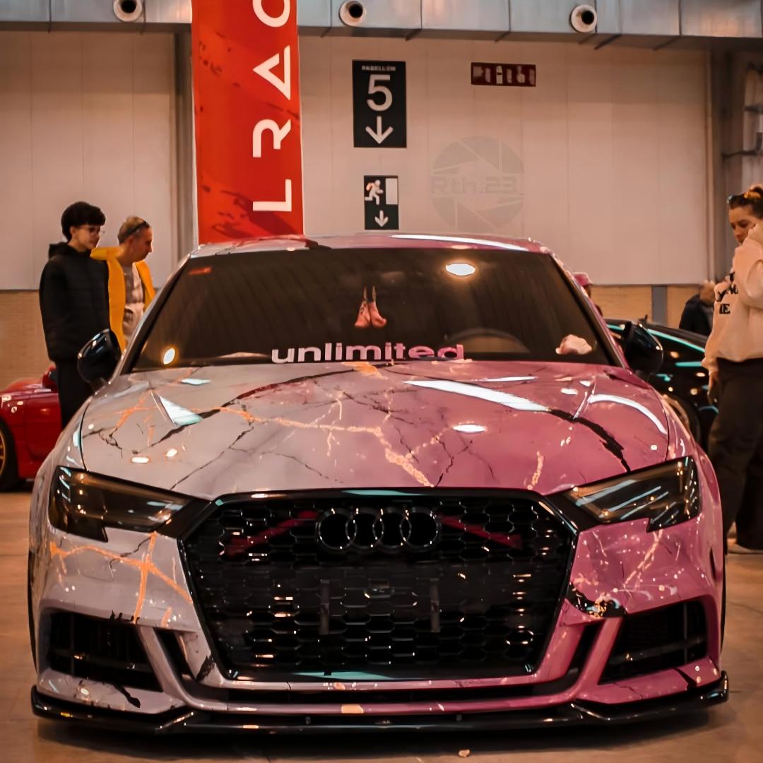 Pink to Gray Gradient Custom Marble Vinyl Wrap product image 4 - Veloro automotive vinyl wrap