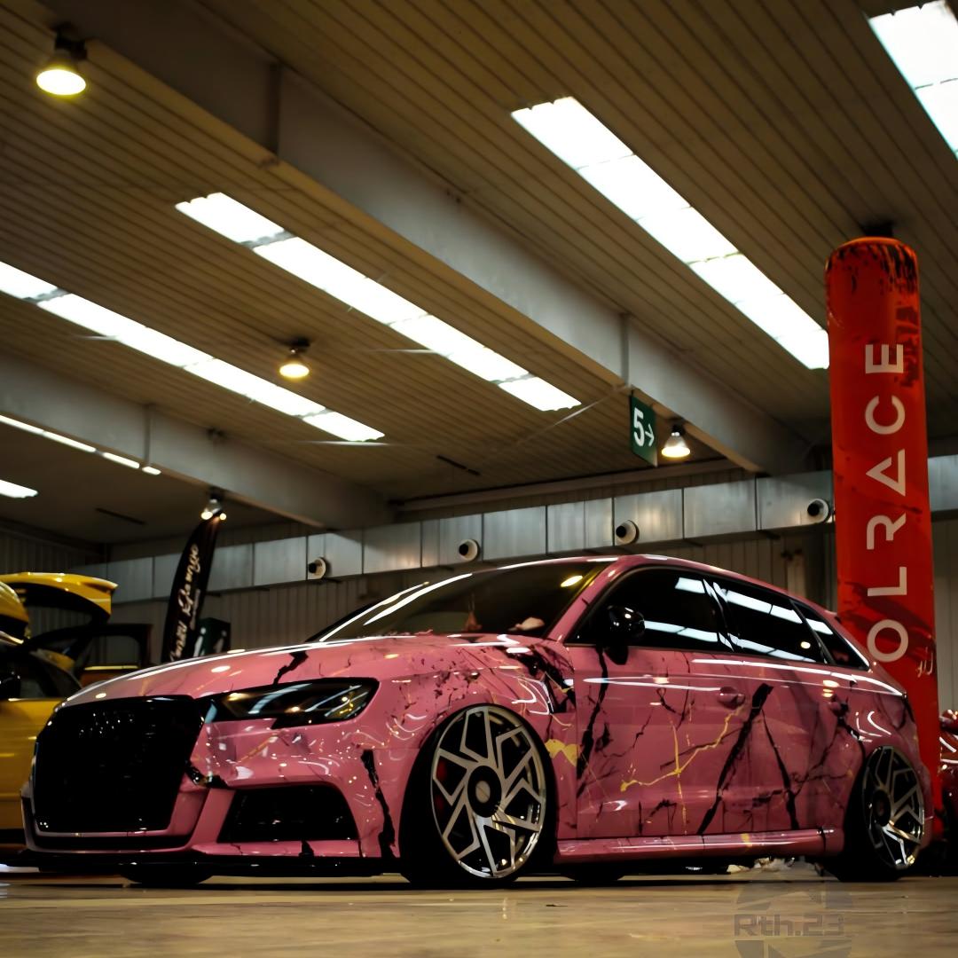 Pink to Gray Gradient Custom Marble Vinyl Wrap