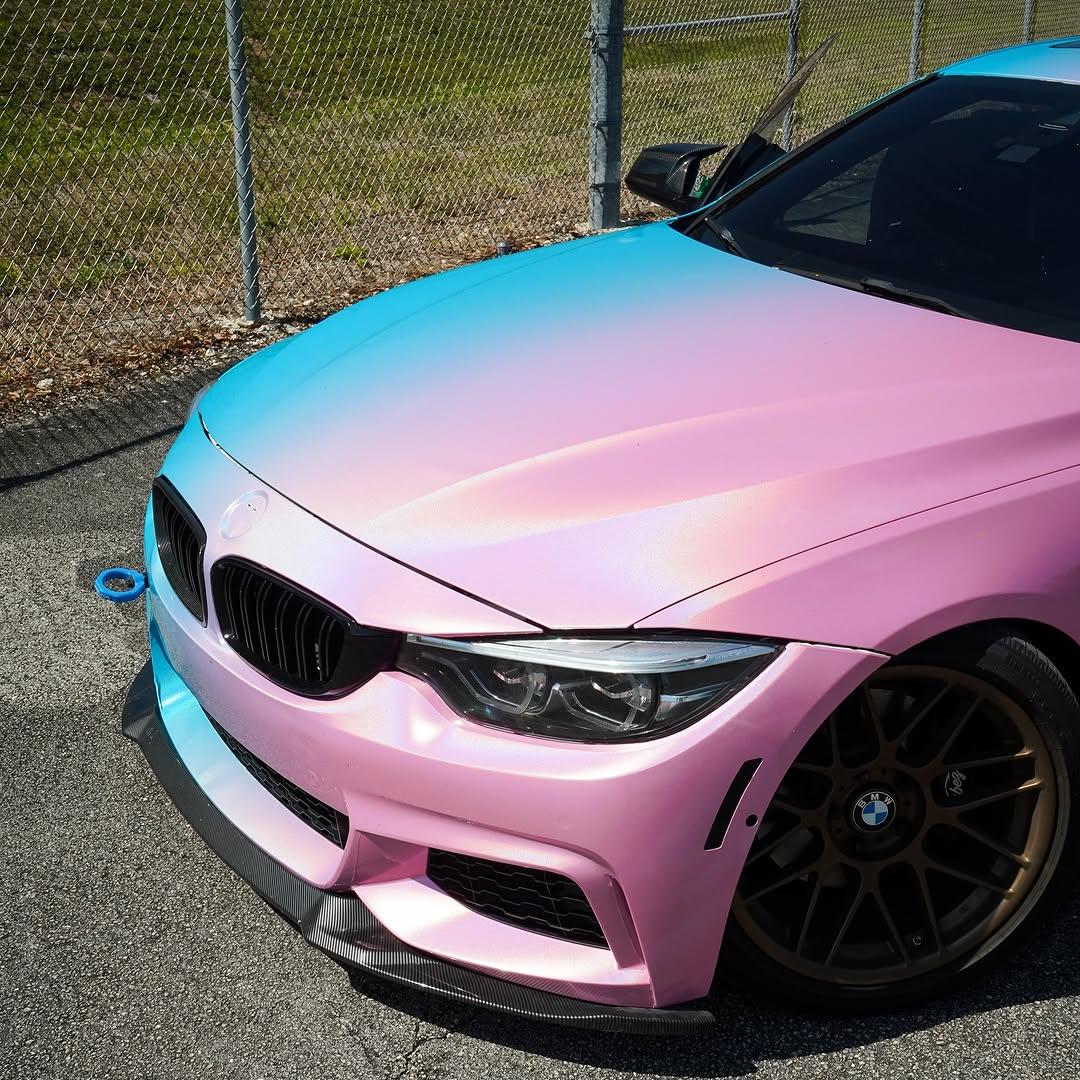 Laser Pink To Blue Gradient Custom Vinyl Wrap product image 3 - Veloro automotive vinyl wrap
